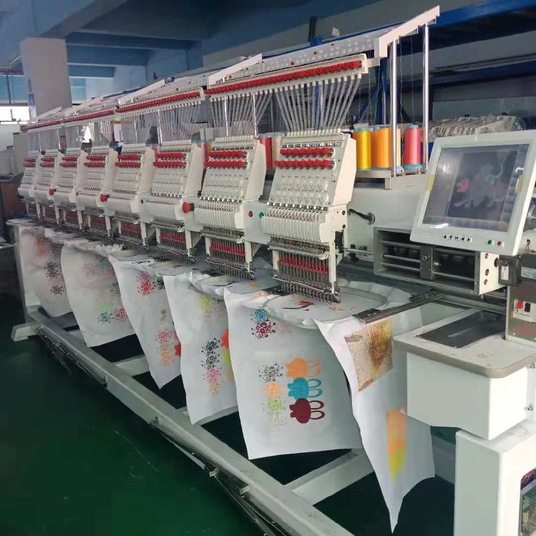 Wonyo 8 Head Computerized Embroidery Machine for Cap Flat T-Shirt