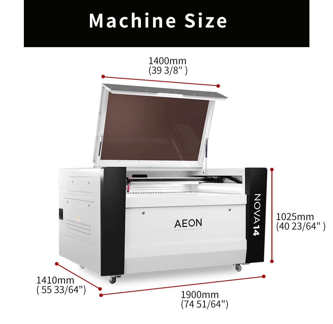 Nova14 55" X 35" CNC Fiber Laser with Ruida Control System and Lightburn Software, Compatible with Windows, Mac Osx, Linux