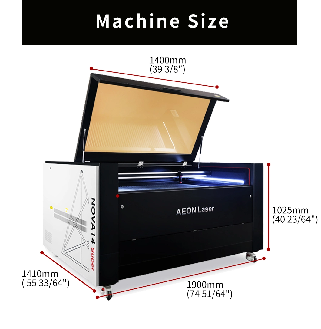 Aeon 63" X 39" 1490 CO2 Laser CNC with Ruida Control Lightburn Software Compatible with Windows, Mac Osx, Linux 100W 130W 150W RF30W/60W