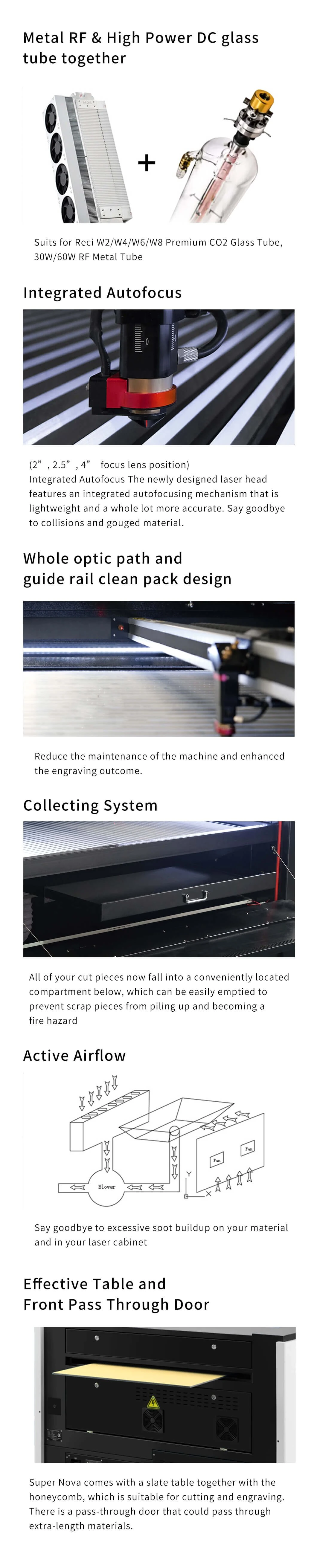 Aeon 63" X 39" 1490 9014 C02 Laser Cutter Ruida Control Lightburn Software Compatible with Windows, Mac Osx, Linux 100W 130W 150W RF30W/60W