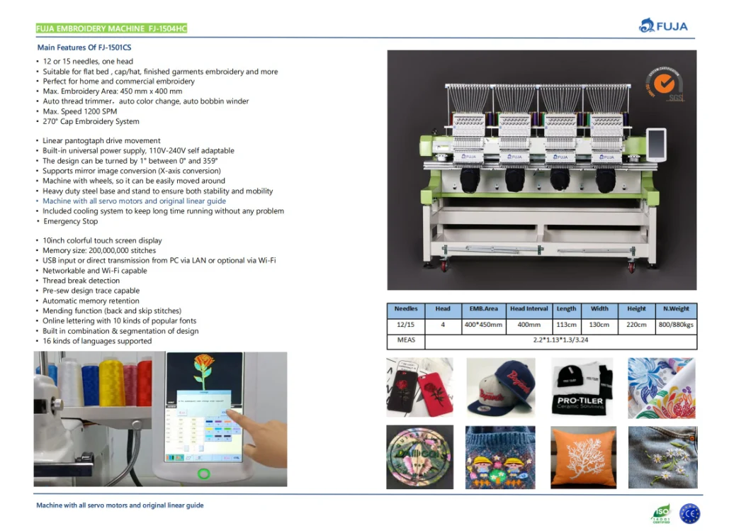 Multi Head Computerized Automatic Embroidery Machine Cap T-Shirt Hat Hoodie Shoe Flat Monogram Single Multi Head High Speed Embroidery Machine